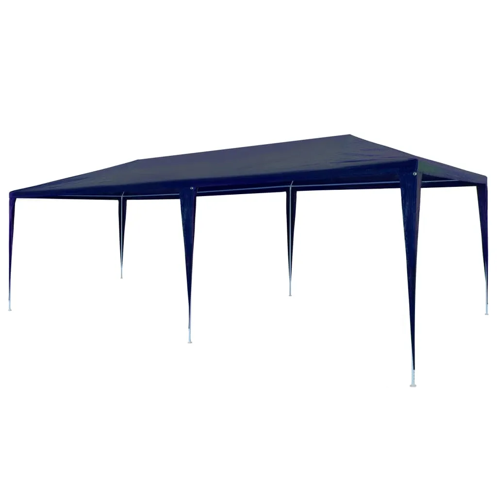 Partyzelt 3 x 6 x 2,55 m Blau mit PE-Dach und Stahl-Rahmen