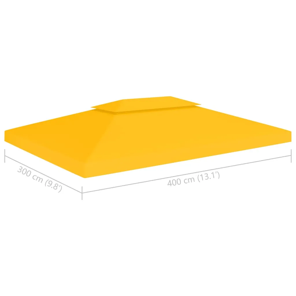 Pavillon-Dachplane 4x3 m Gelb mit Kaminabzug und PVC-Beschichtung