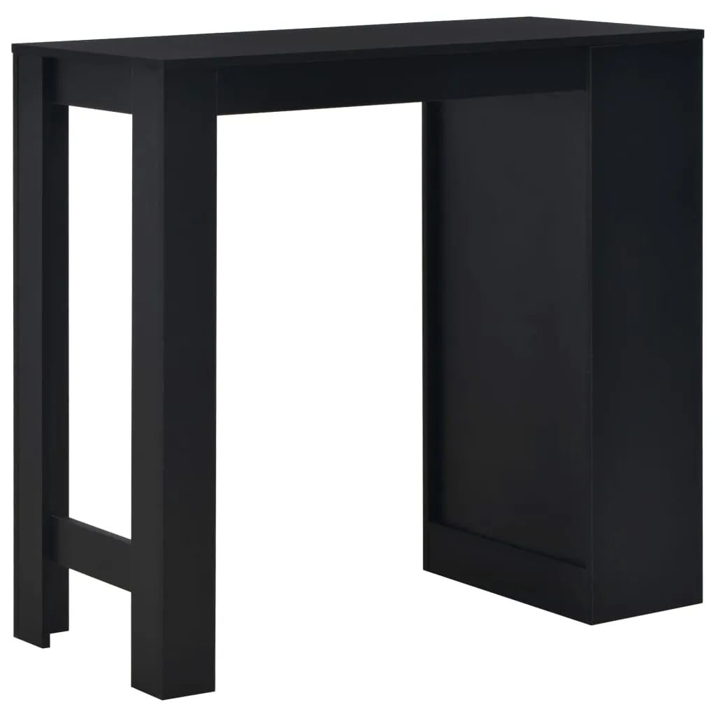 Stehtisch Schwarz 110 x 50 x 103 cm aus Holzwerkstoff mit 3-stufigem Regal