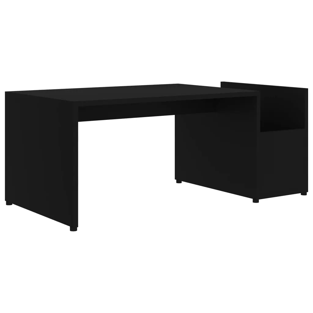 Schwarzer Couchtisch aus Holzwerkstoff 90 x 45 x 35 cm