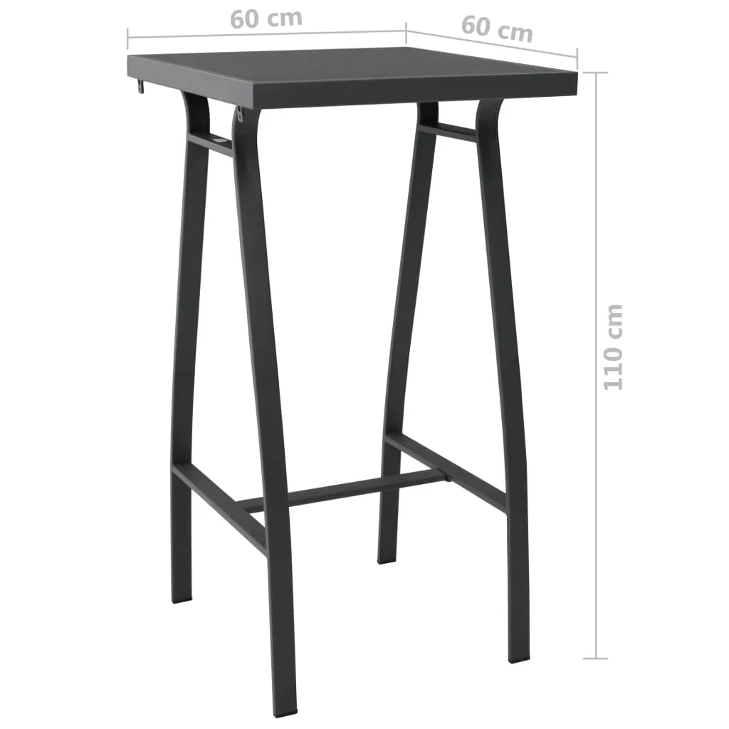 Eleganter Bartisch 60x60x110 cm in Schwarz und Dunkelgrau