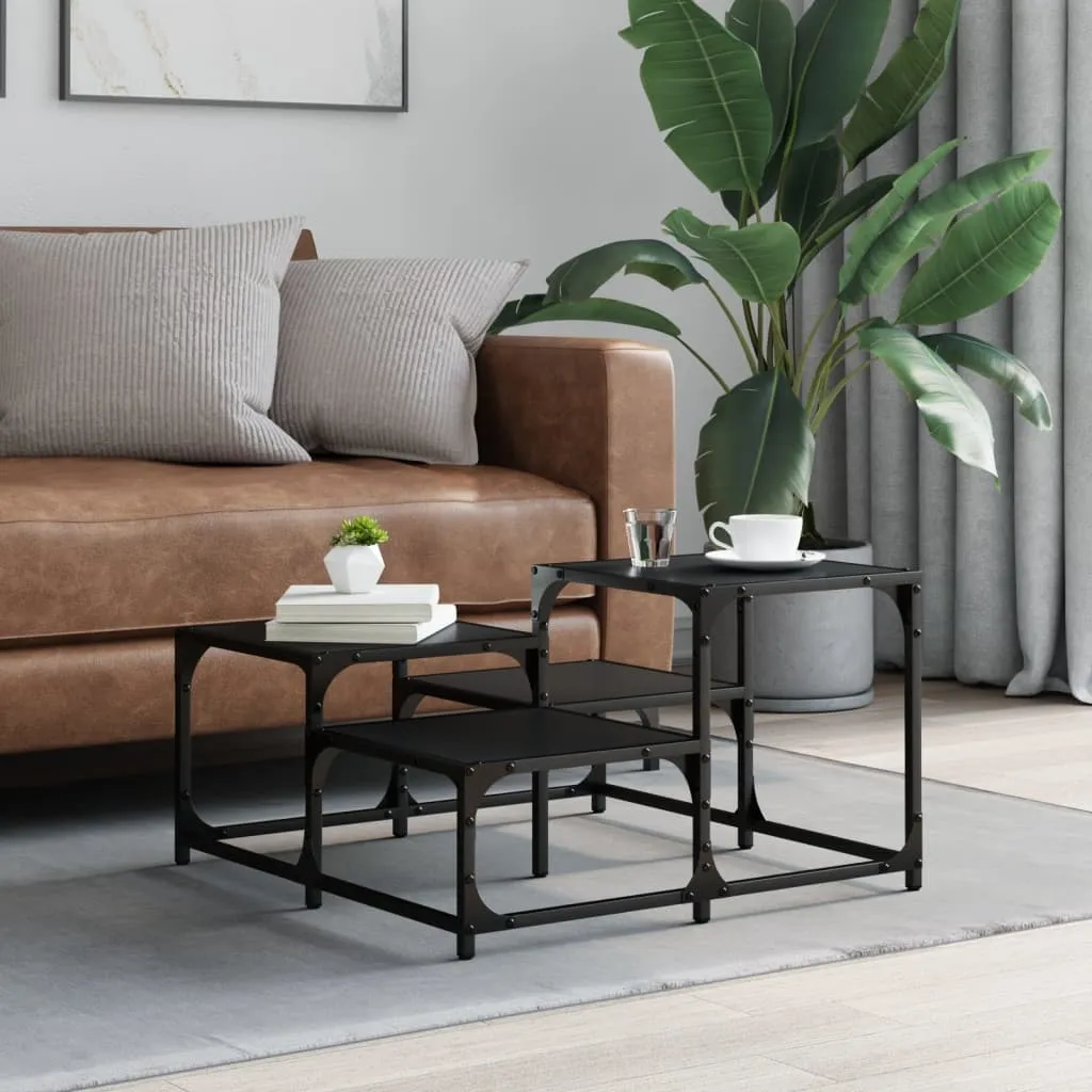 Stylischer Couchtisch 68 x 68 x 40 cm in Schwarz