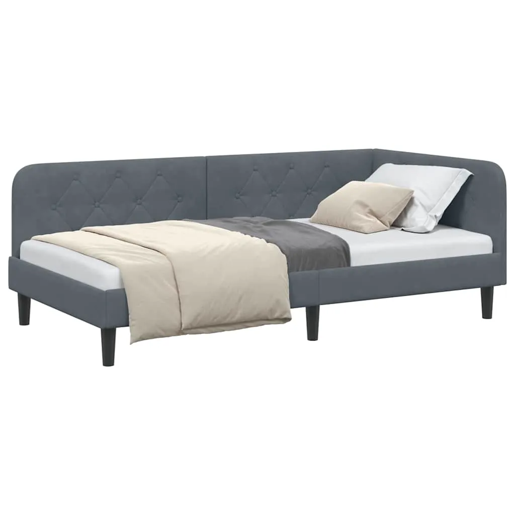 Eckbettgestell 194 x 94 x 72 cm Dunkelgrau