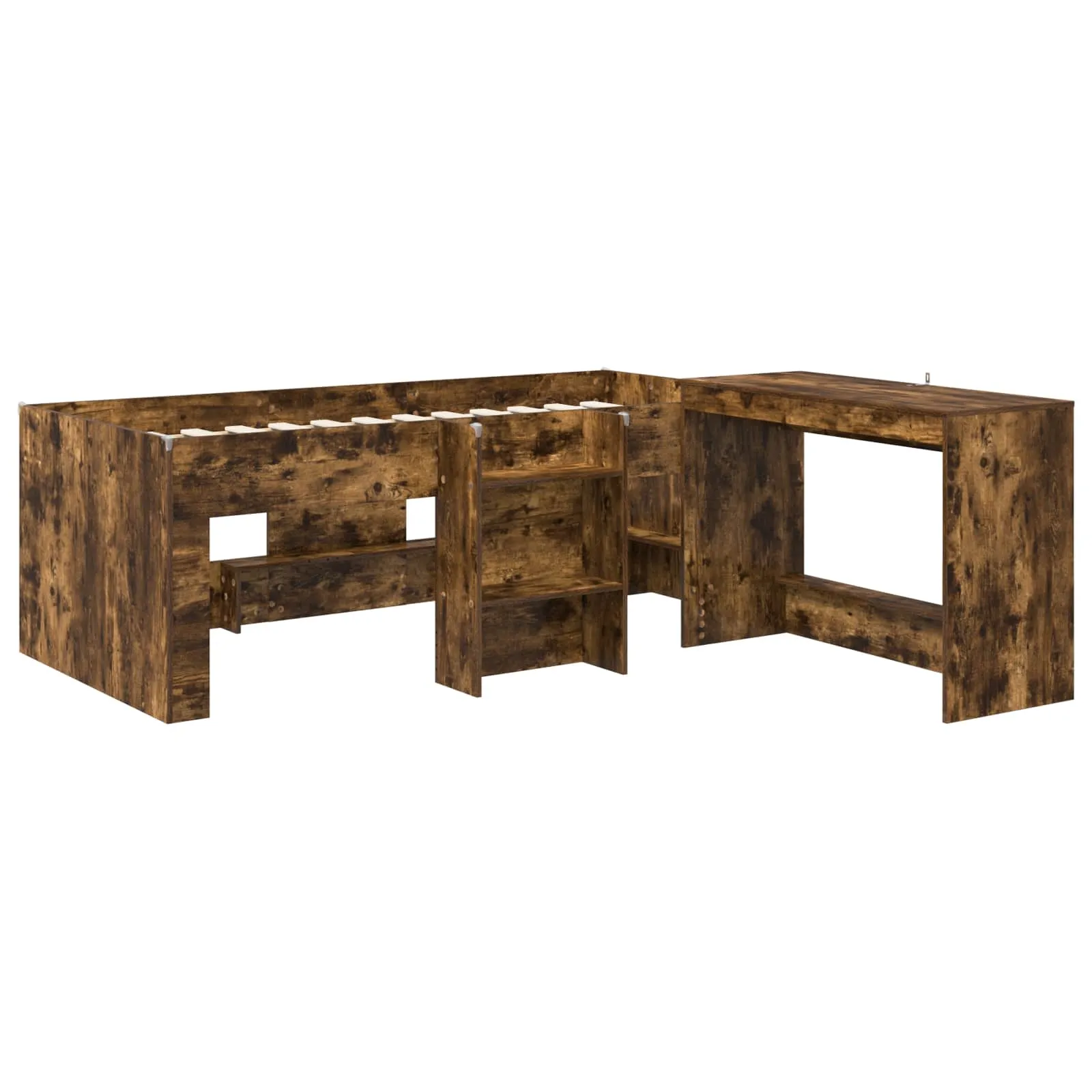 Hochbett mit Schreibtisch 193 x 111 x 68,5 cm Räuchereiche