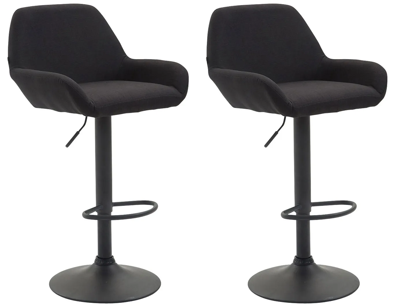 2er Set Barhocker Braga 89-109 cm Schwarz