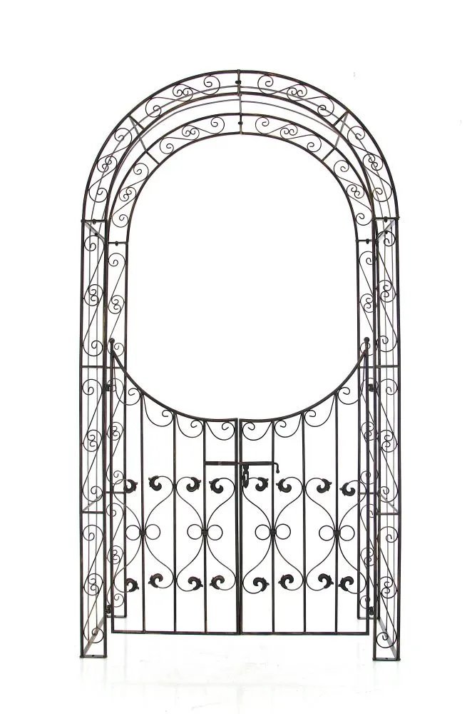 Rosenbogen Sina mit Tor 135x245x41.5 cm Bronze