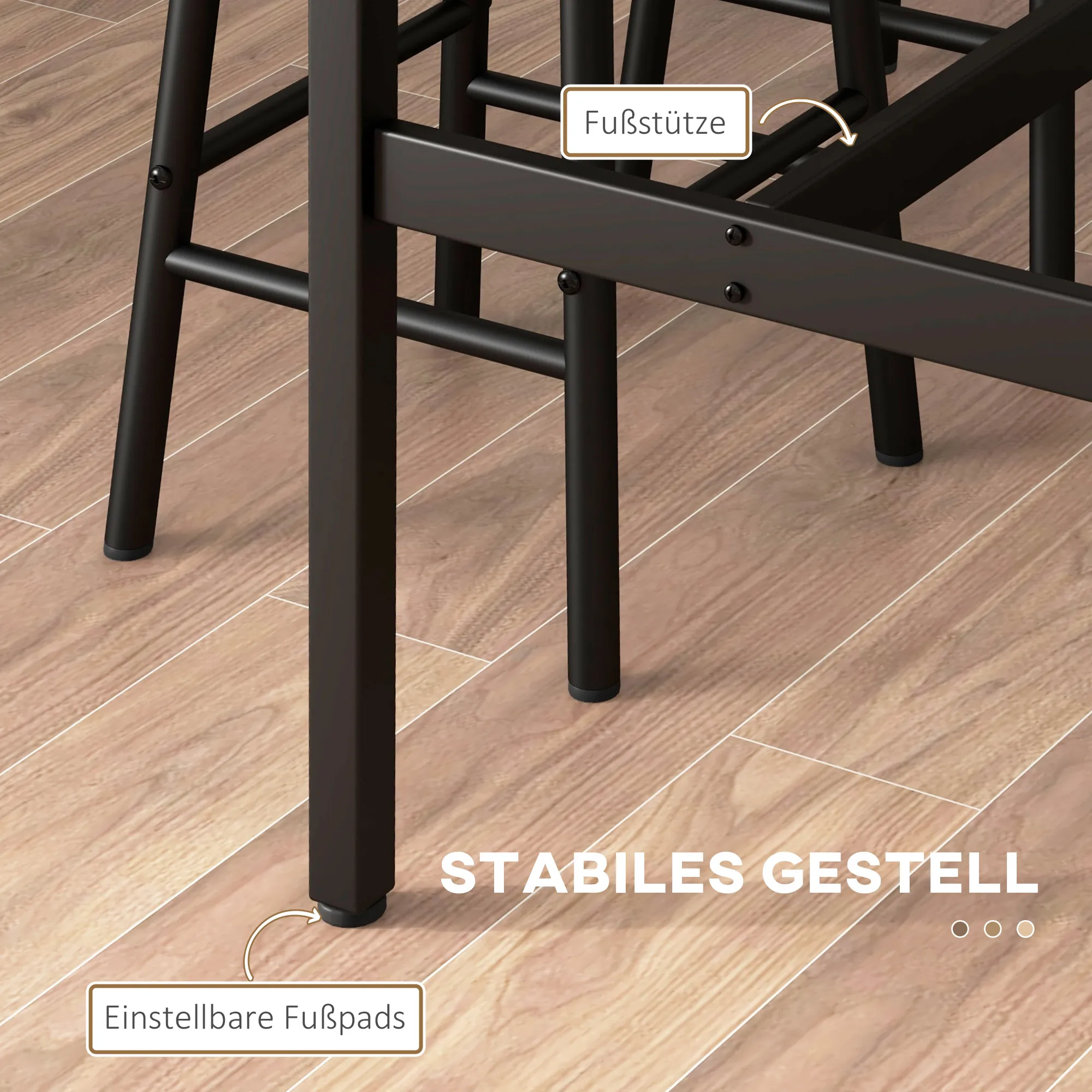 Bartisch-Set für 2 Personen, 105x40x90 cm, Rustikales Braun