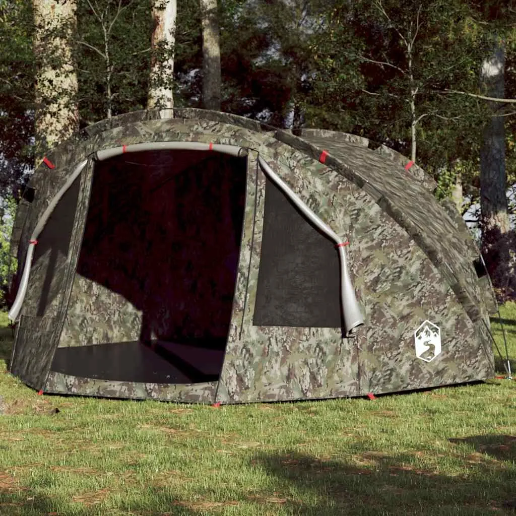 Angelzelt Campingzelt 298x236x152 cm Tarnung wasserdicht mit E-Anschluss