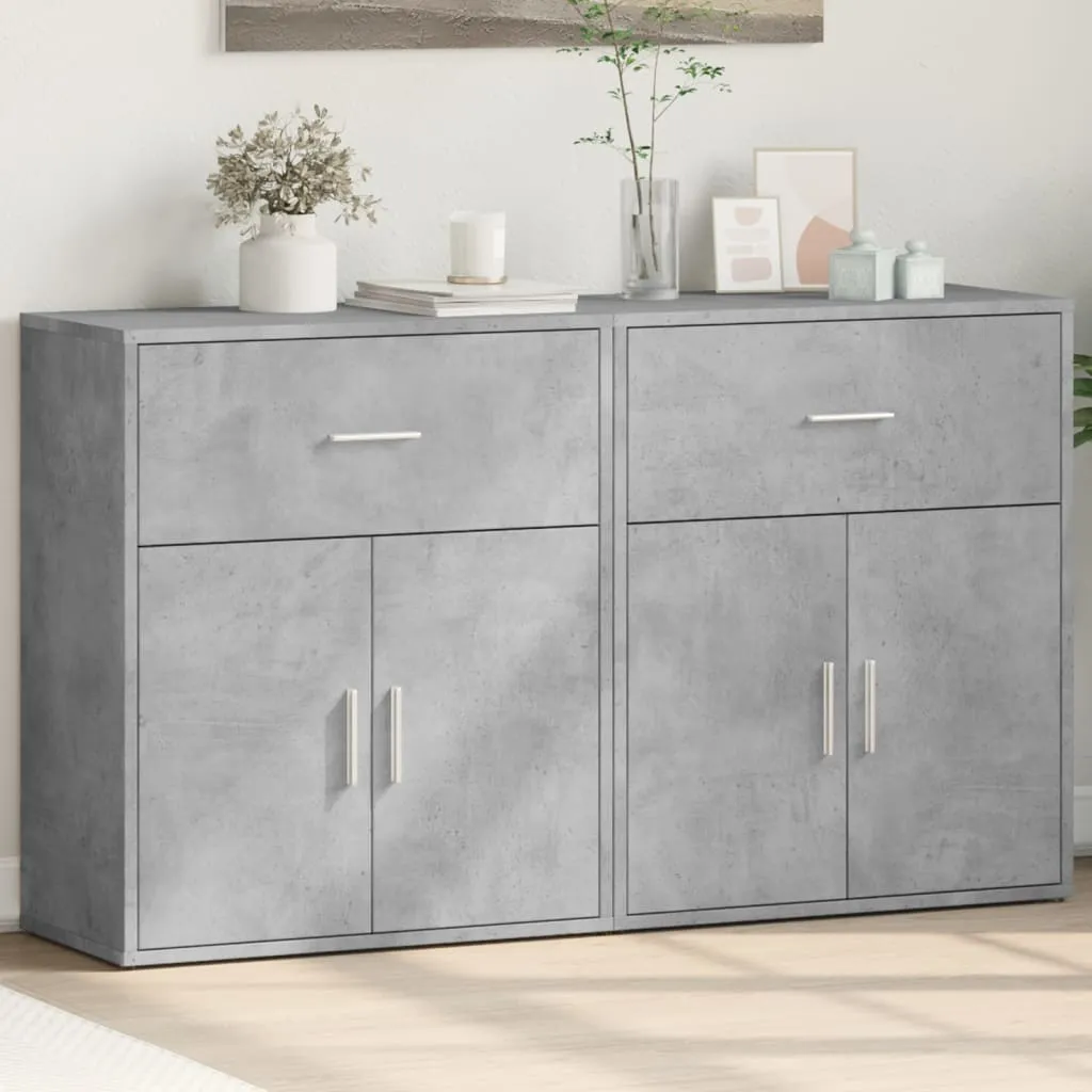 Robustes Sideboard 60x31x70 cm in Betongrau aus Holzwerkstoff