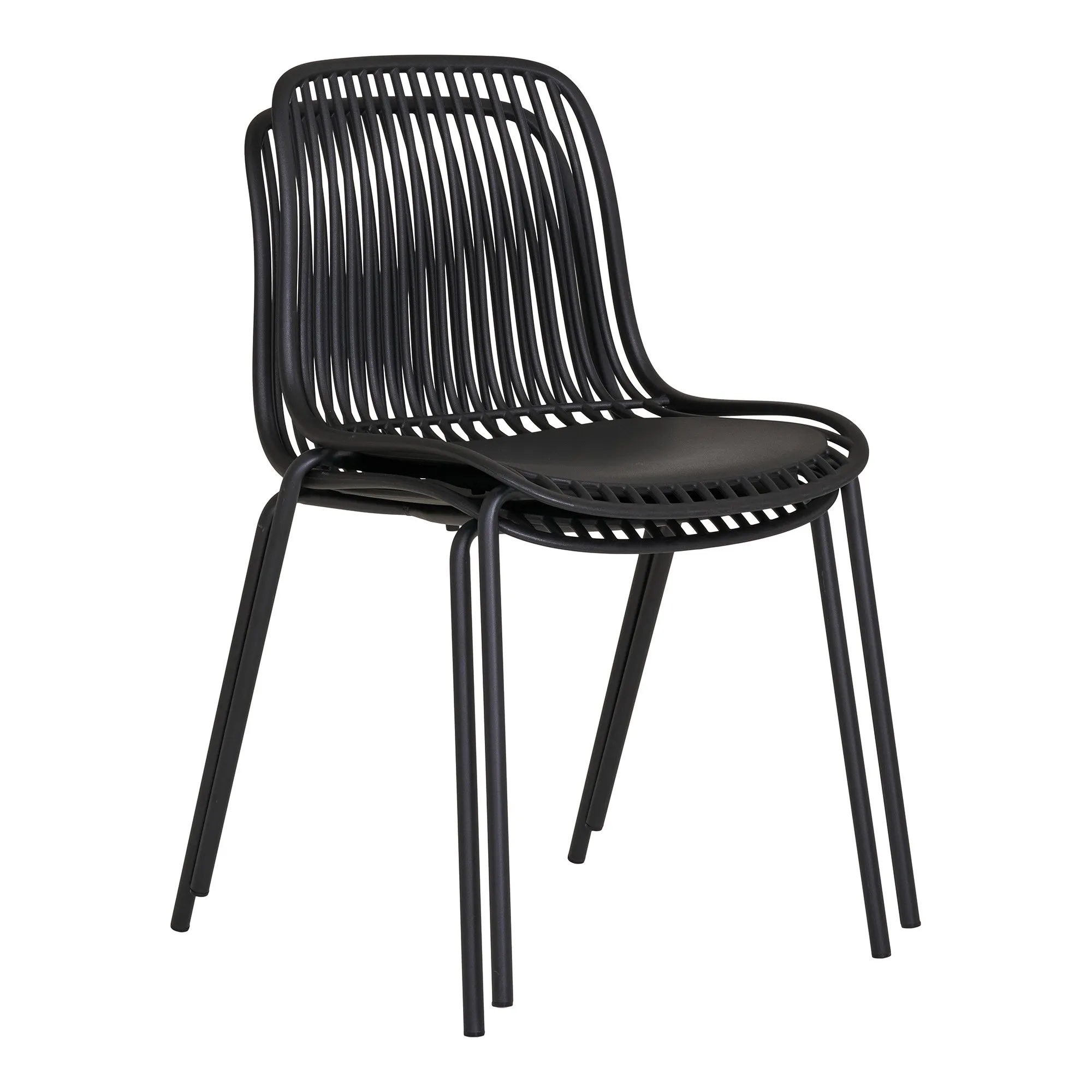 tinkaro Esszimmerstuhl stapelbar 55 x 46,5 x 82 cm Schwarz