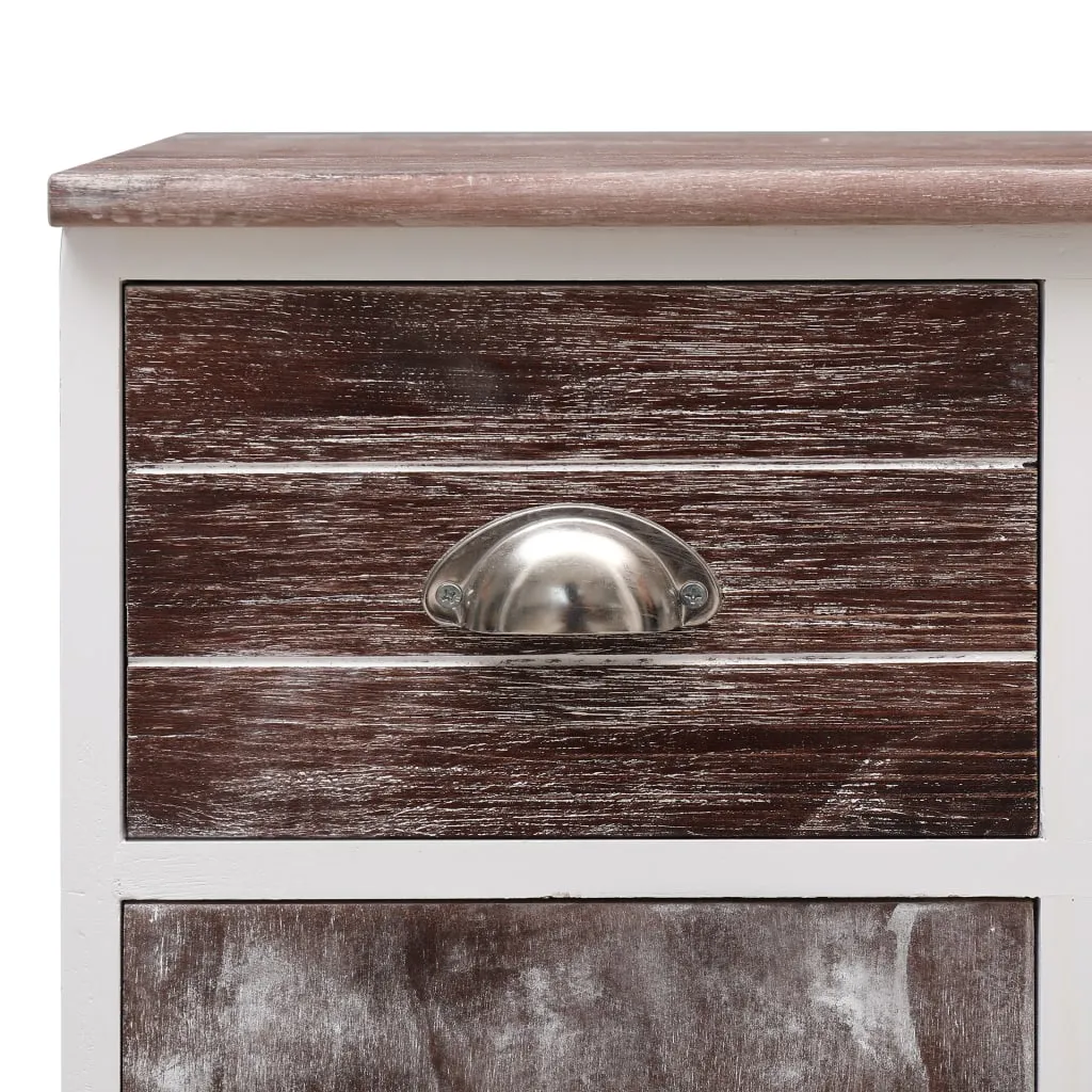 Sideboard mit 10 Schubladen Braun 113x30x79 cm Holz