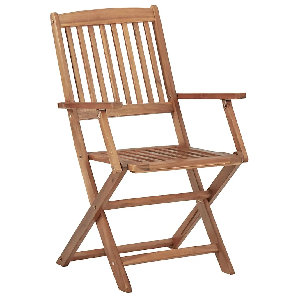 Klappstühle mit Kissen, 8-teilig, aus massivem Akazienholz