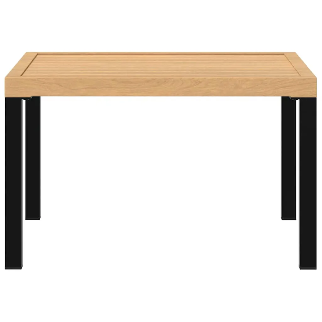 Garten-Couchtisch 65x65x40 cm in Schwarz und Braun mit Aluminiumgestell