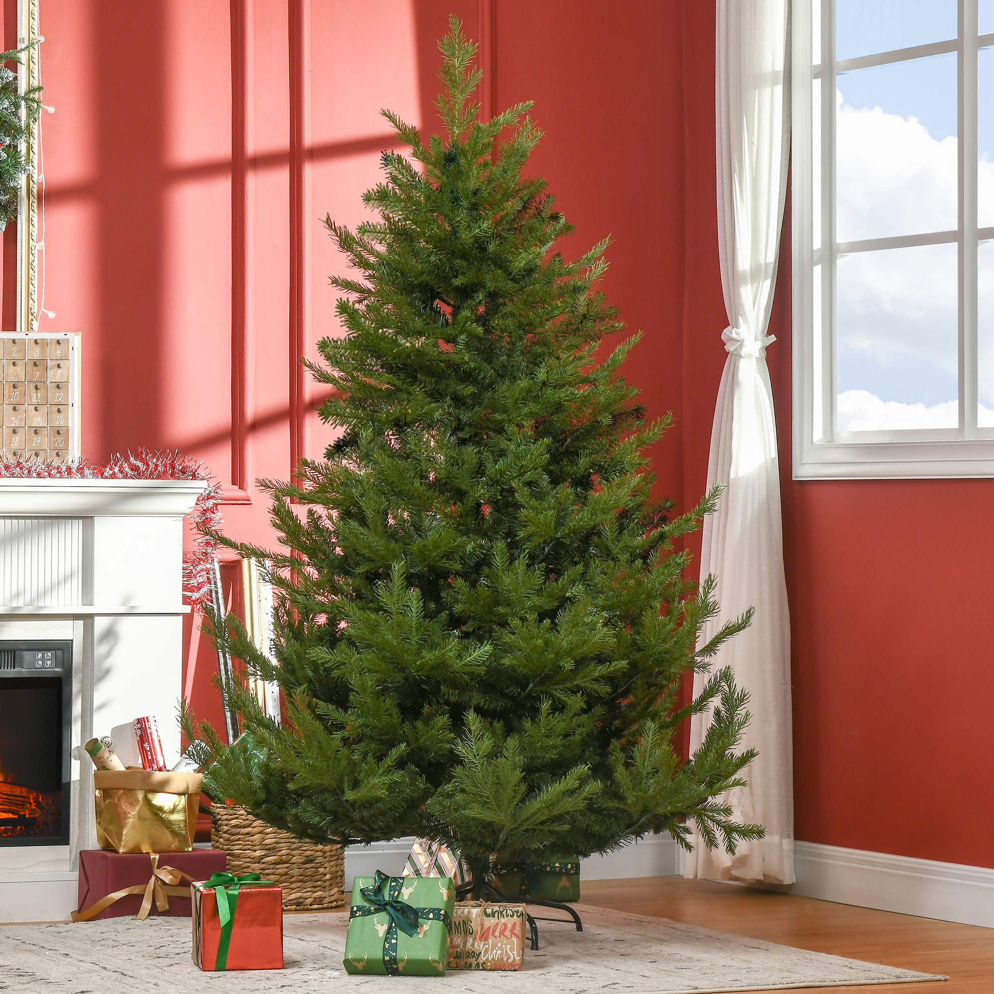 Kunsttanne Weihnachtsbaum realistisch Kunststoff Grün 180 cm