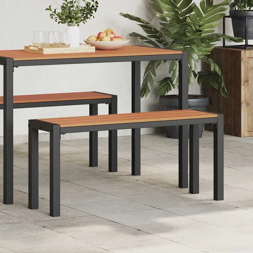 Moderne Gartenbank Braun 100 x 28 x 45 cm