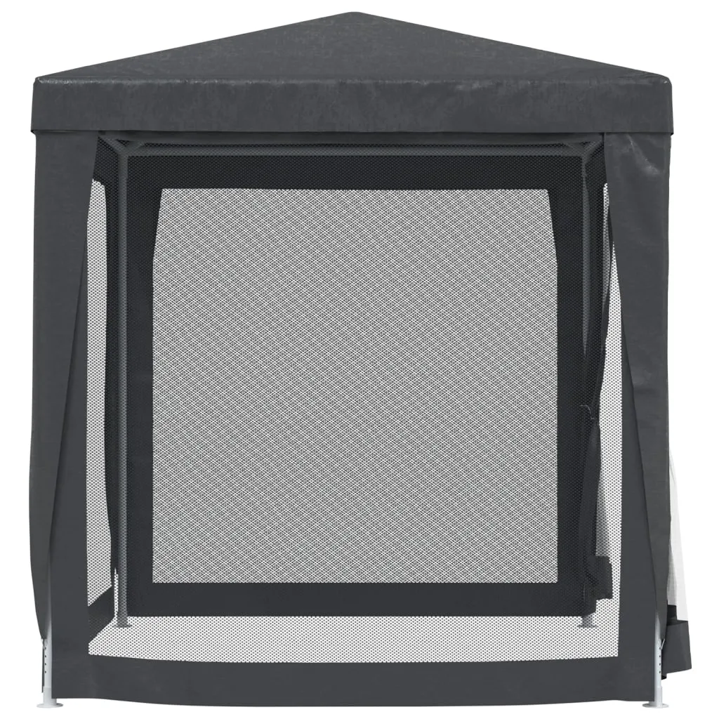Partyzelt 200x200x240 cm Anthrazit mit wasserfestem HDPE und Mesh-Seitenwänden