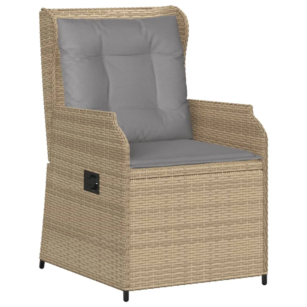 Verstellbarer Gartenstuhl 55x67x95 cm Beige aus PE-Rattan und Stahl