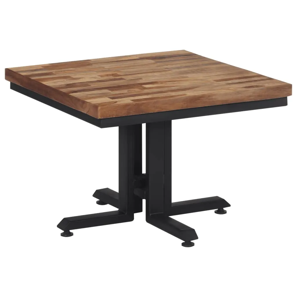 Stilvoller Couchtisch aus Naturholz 55 x 55 x 40 cm Schwarz