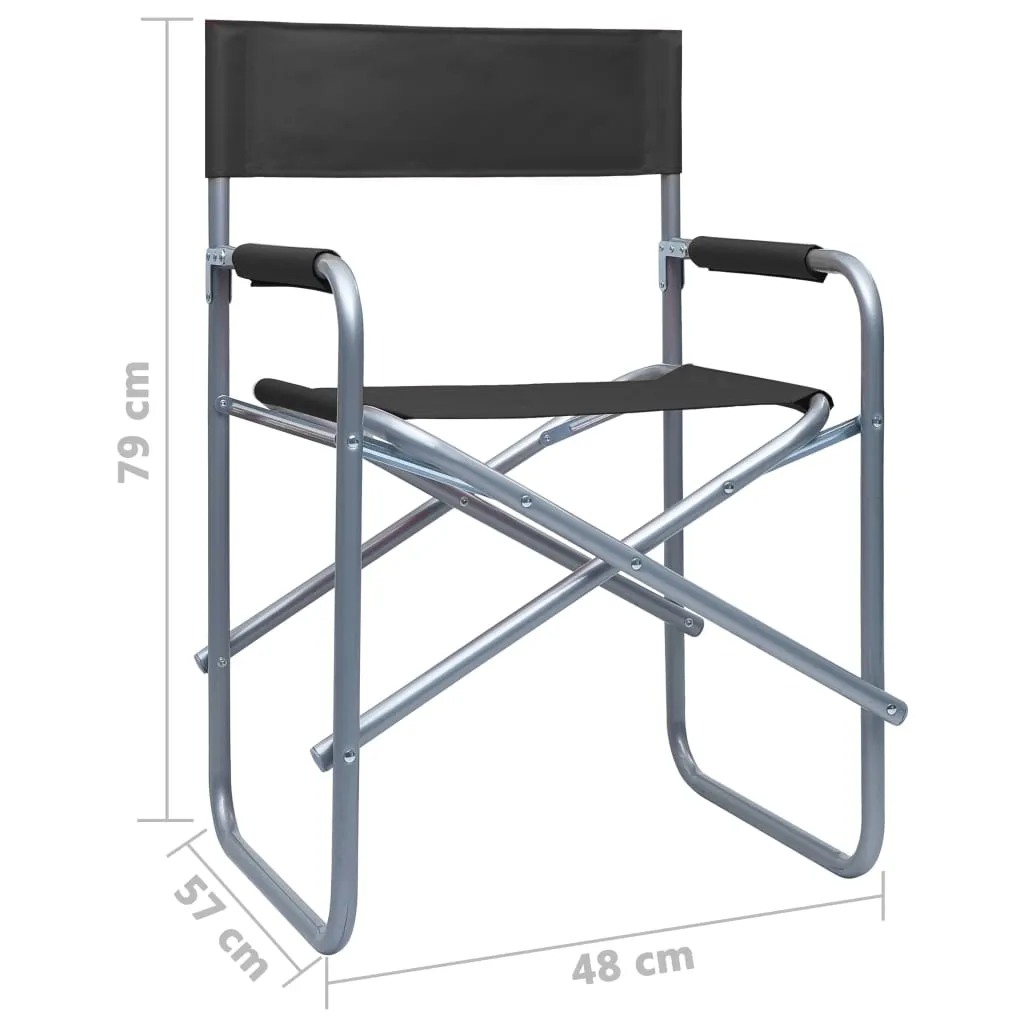 Klappbarer Regiestuhl Schwarz 48 x 57 x 79 cm