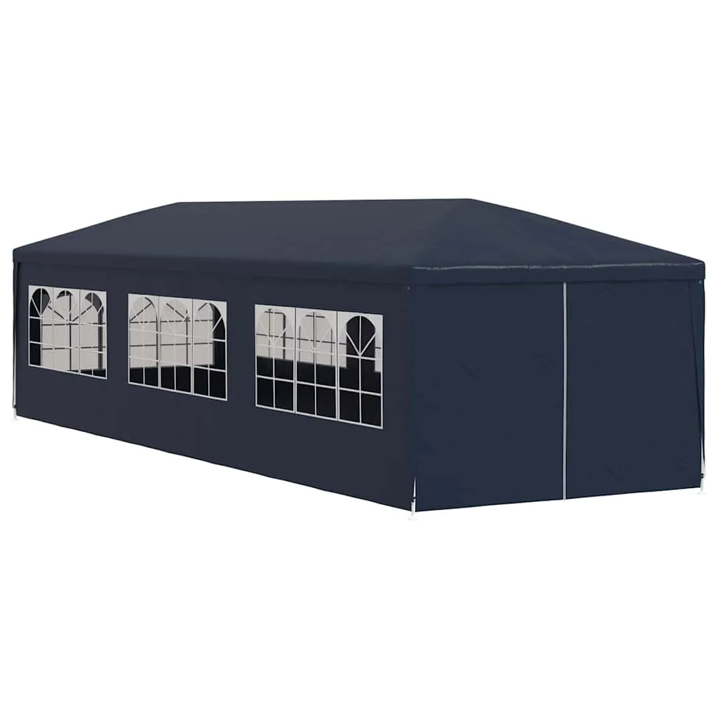 Blaues Partyzelt 9 x 3 x 2,55 m mit Stahlrahmen und PE-Dach