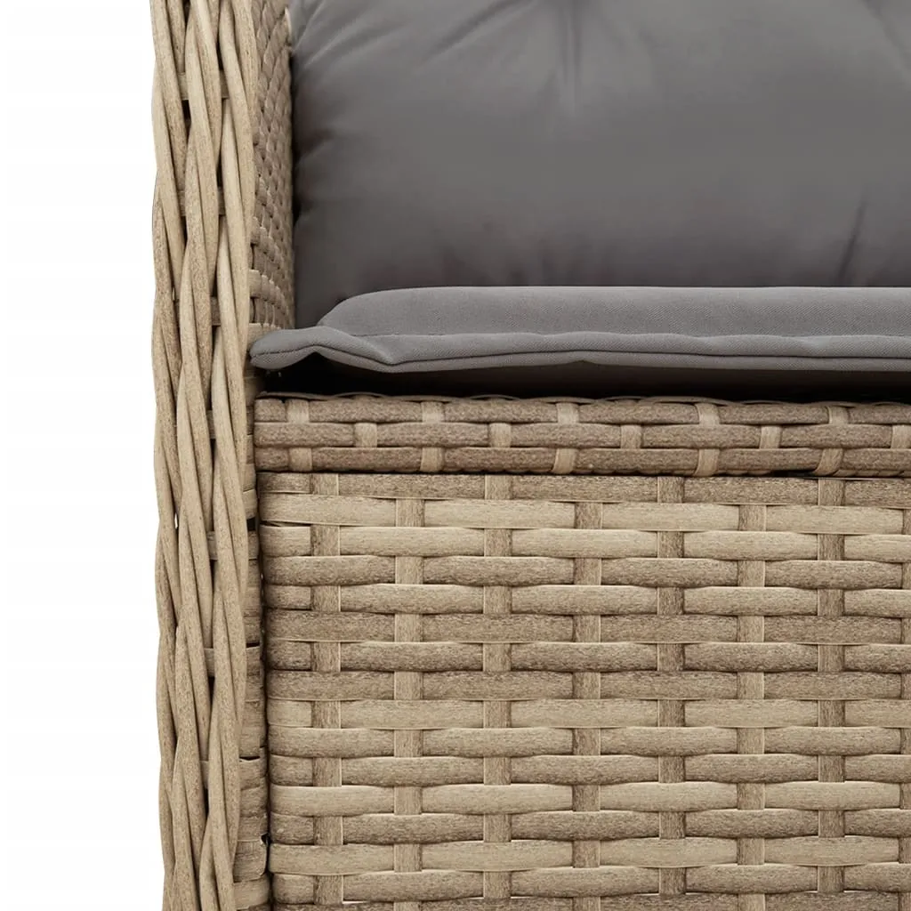 Verstellbarer Gartenstuhl 55x67x95 cm Beige aus PE-Rattan und Stahl