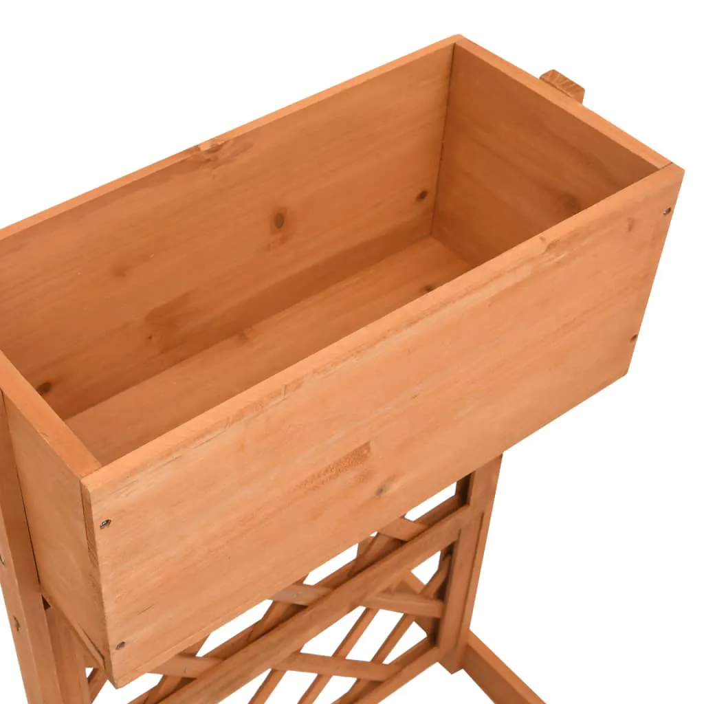 Gartenspalier mit Pflanzkübel aus massivem Tannenholz 45x30x74 cm orange