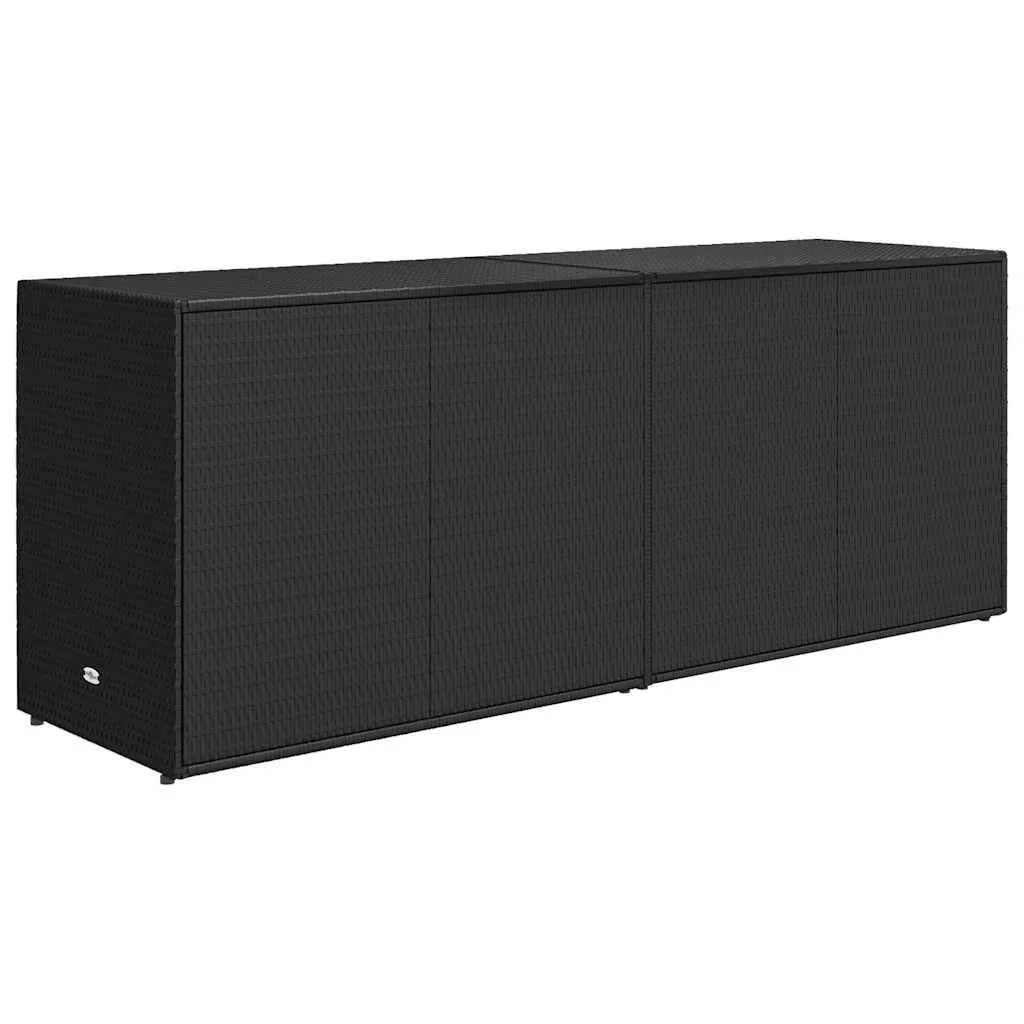 Gartenschrank Schwarz 198 x 55,5 x 80 cm Poly Rattan