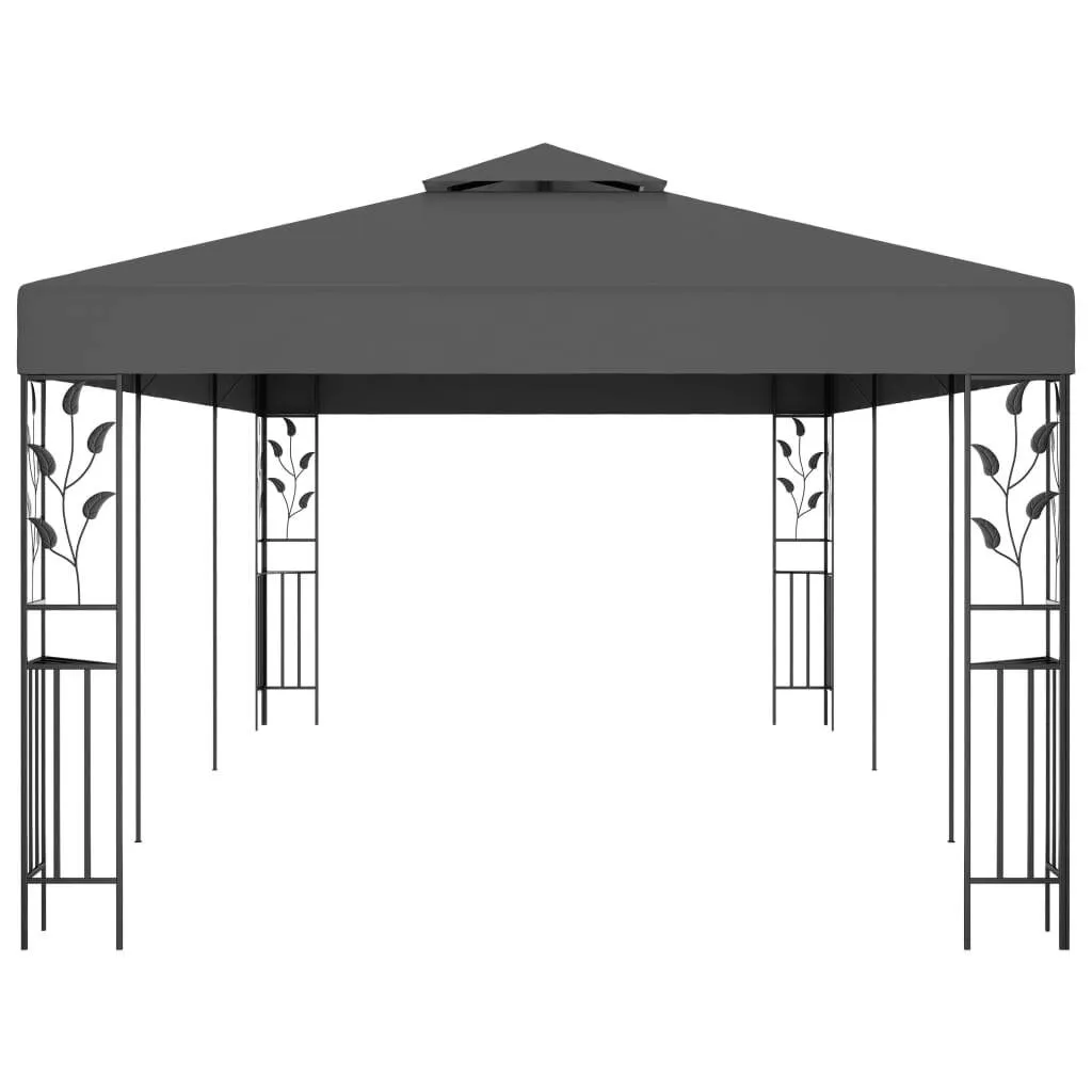 Pavillon mit Doppeldach 600x300x270 cm in Anthrazit und Schwarz