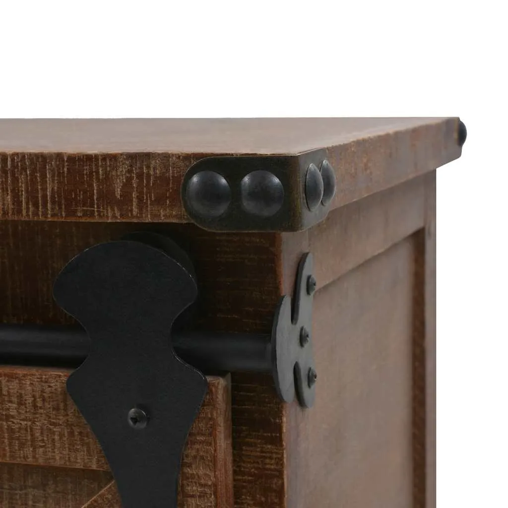 Rollschrank aus massivem Holz Braun 64 x 33,5 x 75 cm