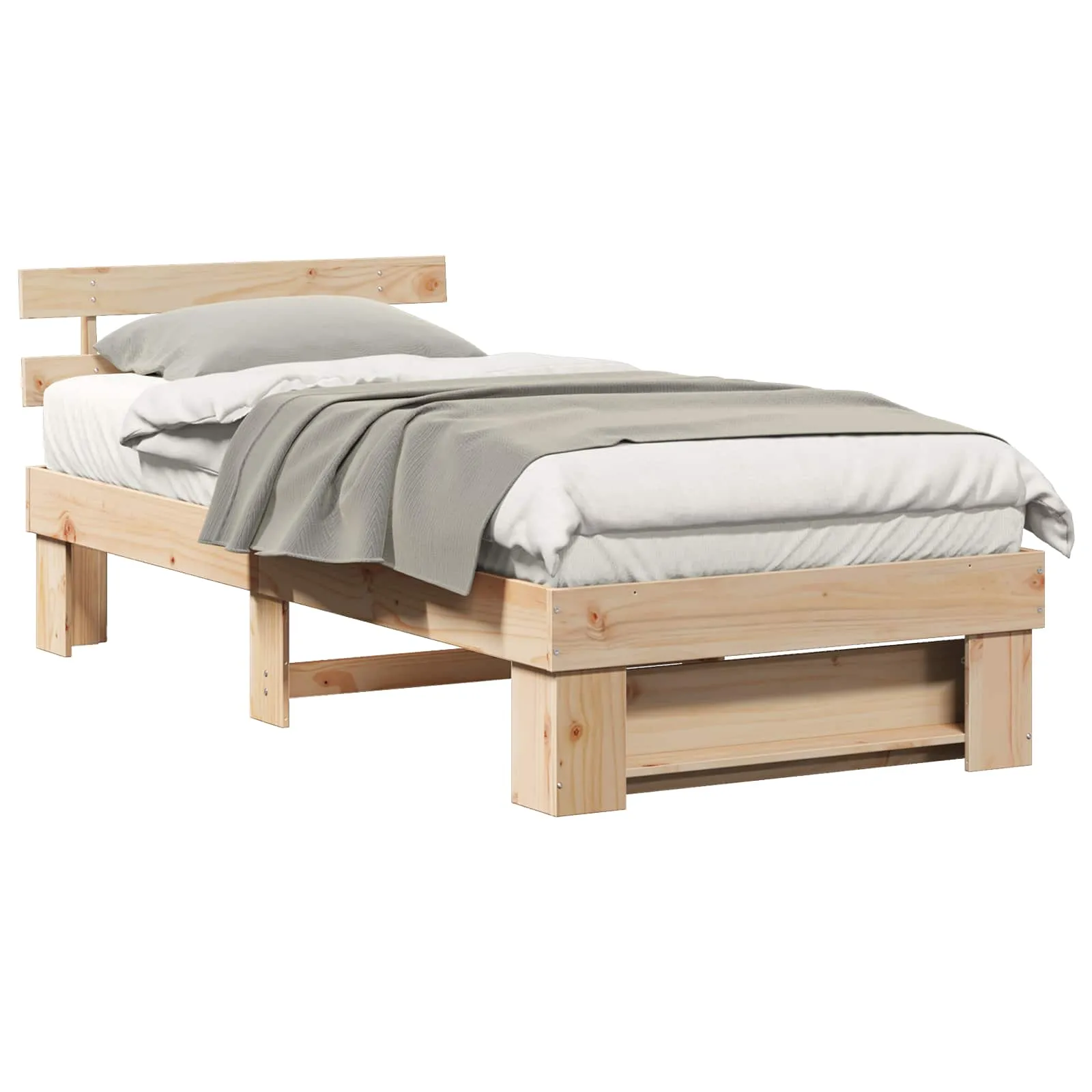 Bettrahmen Massivholz 198 x 78 x 73 cm Braun