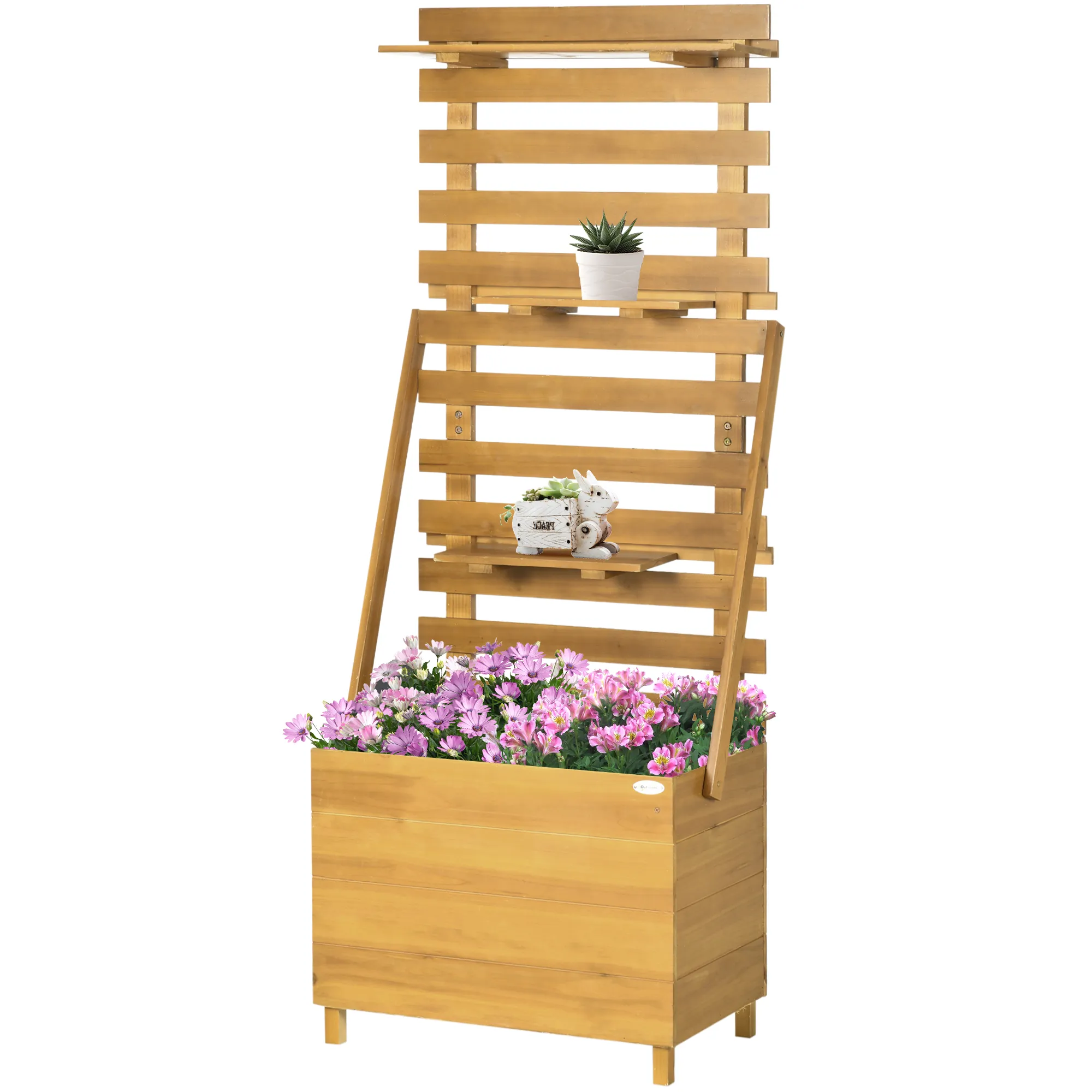 Hochbeet aus Massivholz, Braun 63 B x 39 T x 160 H cm
