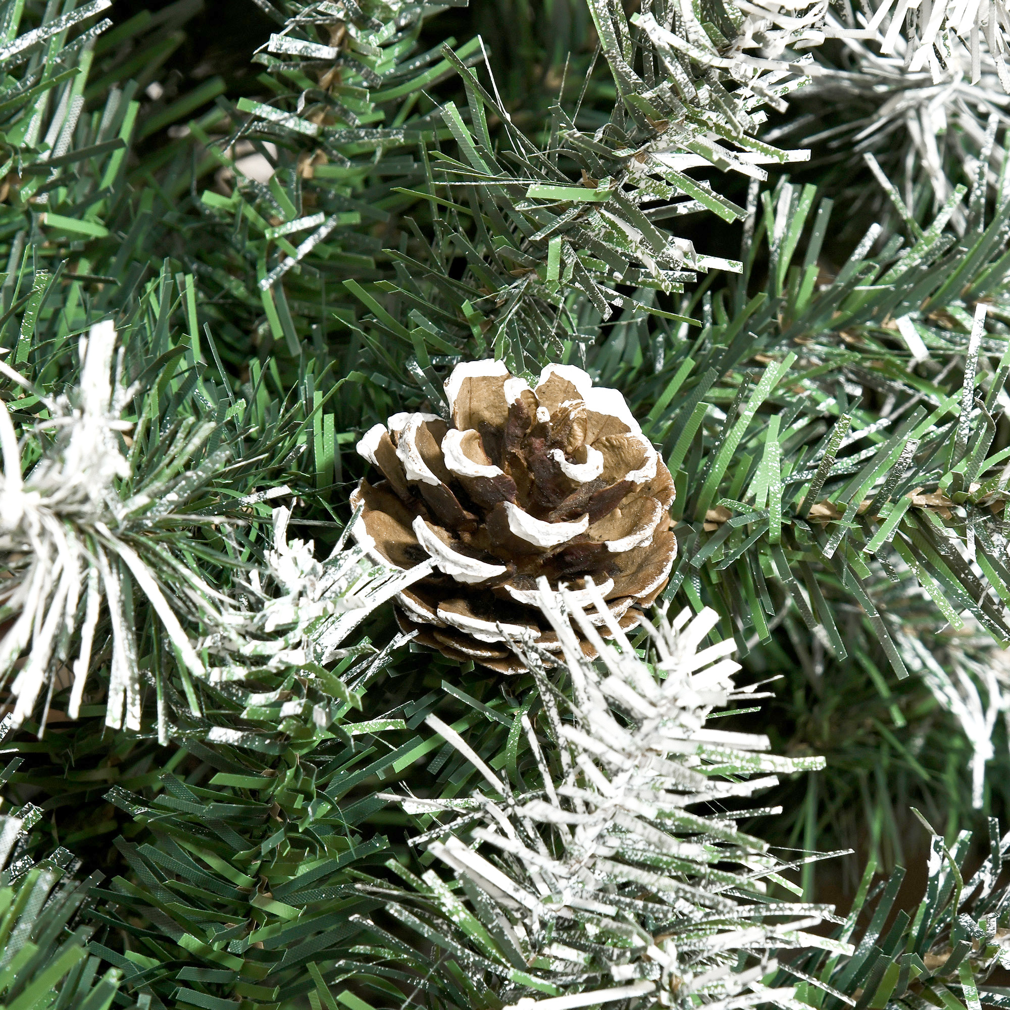 Künstlicher Weihnachtsbaum verschneit mit Zapfen, 180 cm, Grün-Weiß
