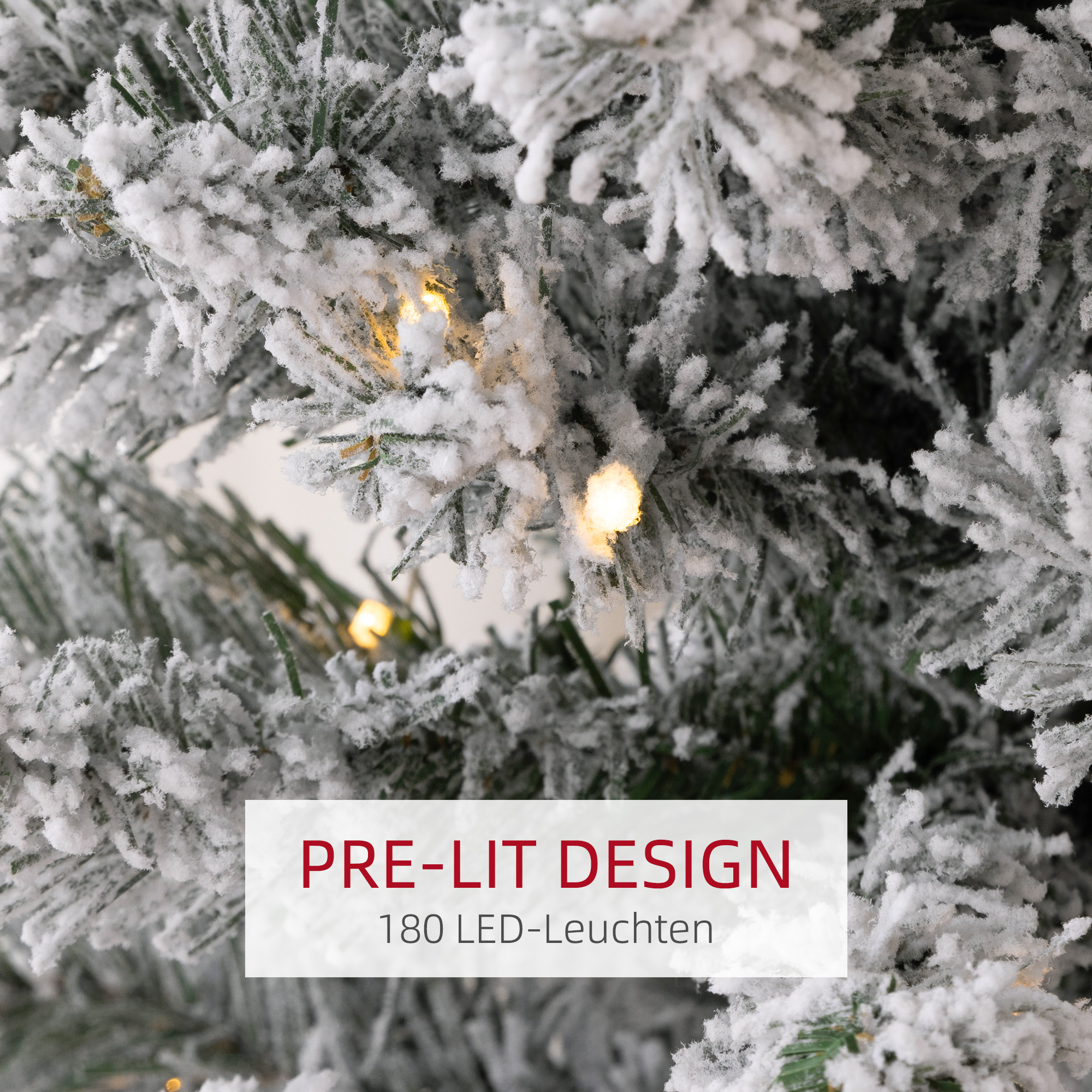 Künstlicher Weihnachtsbaum 210 cm mit LED-Lichterkette Grün-Weiß