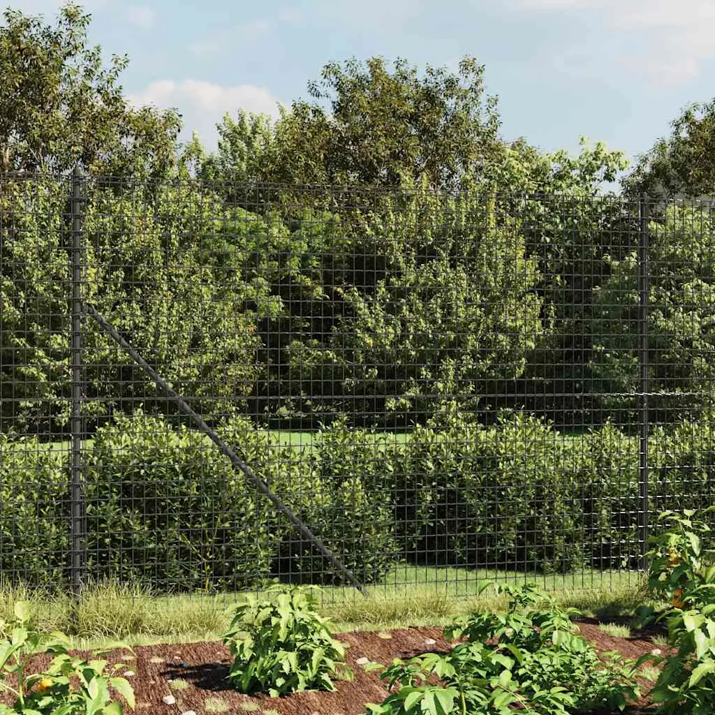 Maschendrahtzaun 1,6 x 25 m Anthrazit mit PVC-beschichtetem Stahl