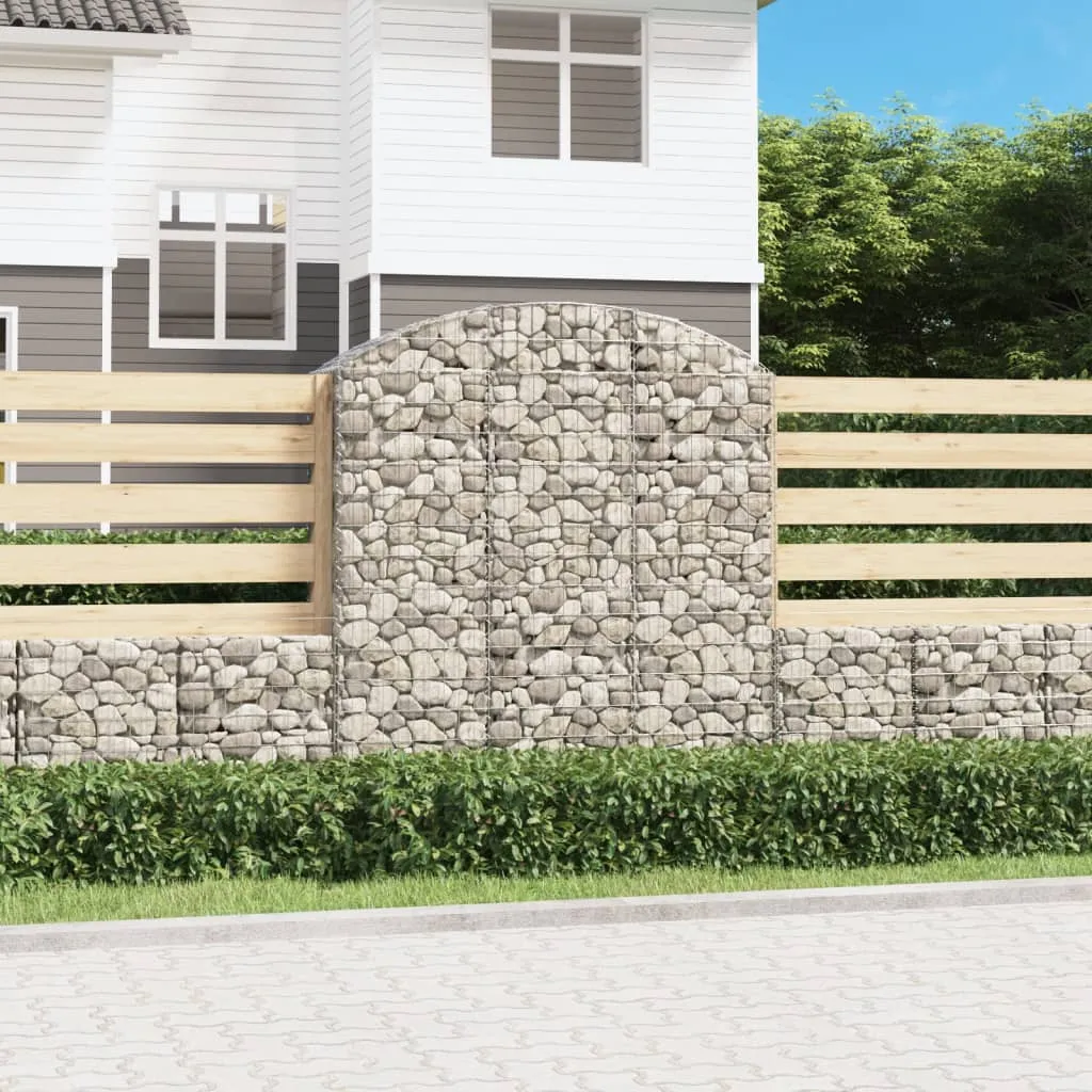 Gabionenkorb verzinktes Eisen 150x50x160/180 cm Silber