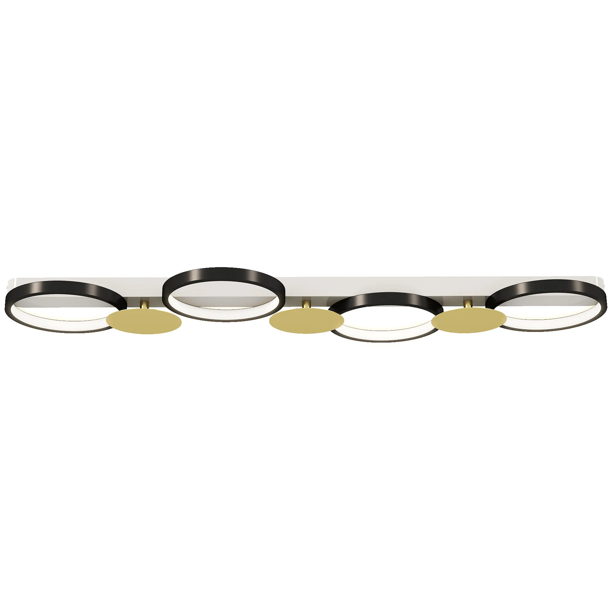 LED Deckenleuchte 100cm mit Fernbedienung, Schwarz-Gold, 38W