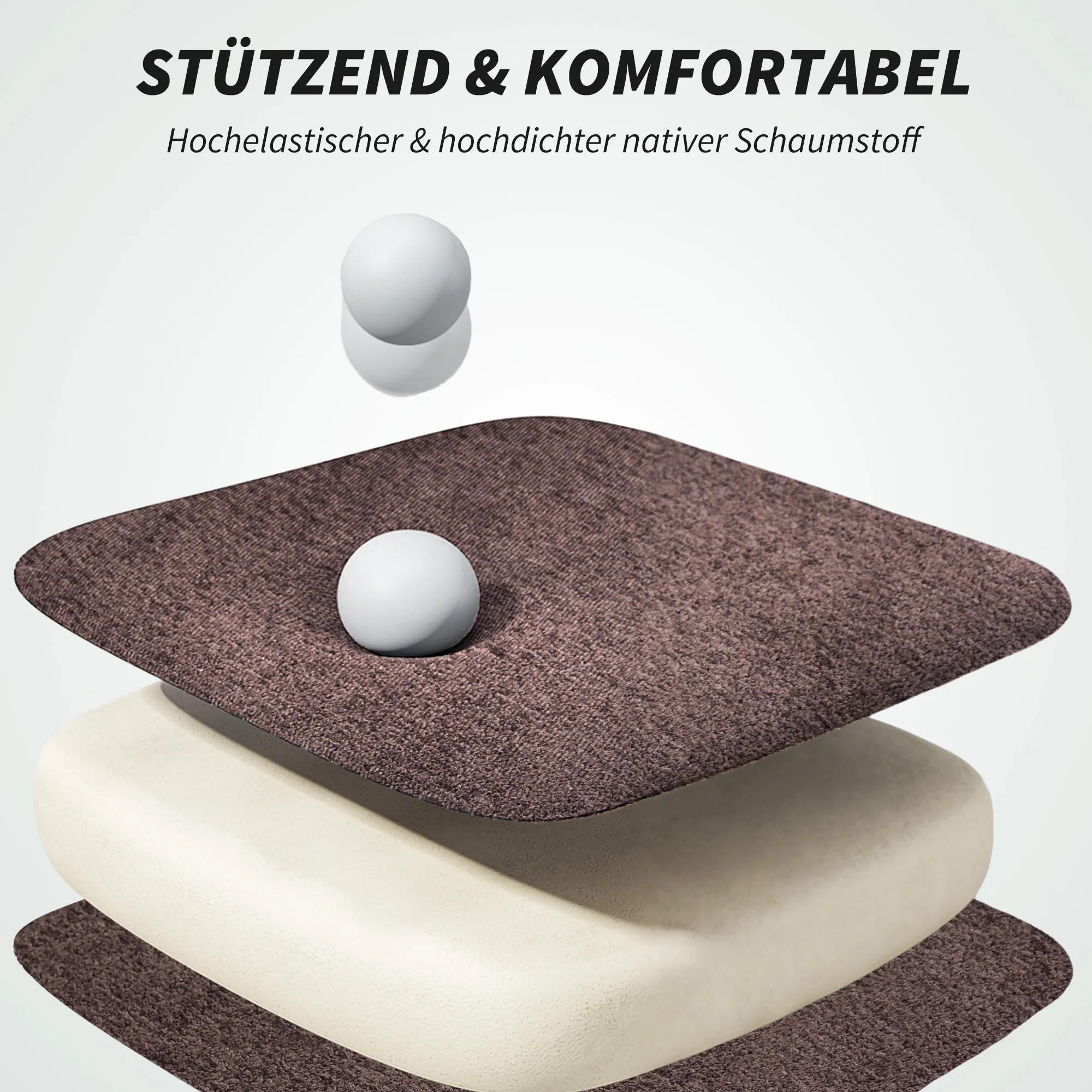 Bürostuhl mit Fußstütze 80B x 77T x 108-116H cm Kaffeebraun+Schwarz