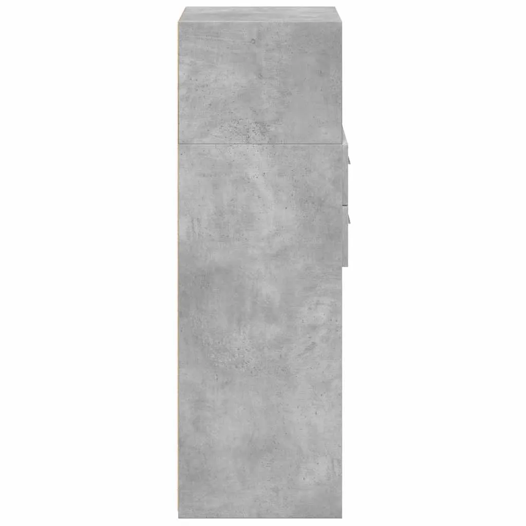 Klassisches Highboard Betongrau 30 x 42,5 x 124 cm aus Holzwerkstoff