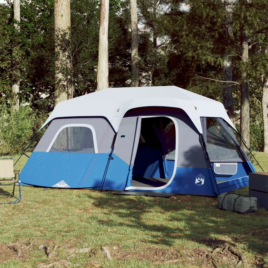 Modernes Familienzelt 441x288x217 cm in Blau mit LED-Beleuchtung
