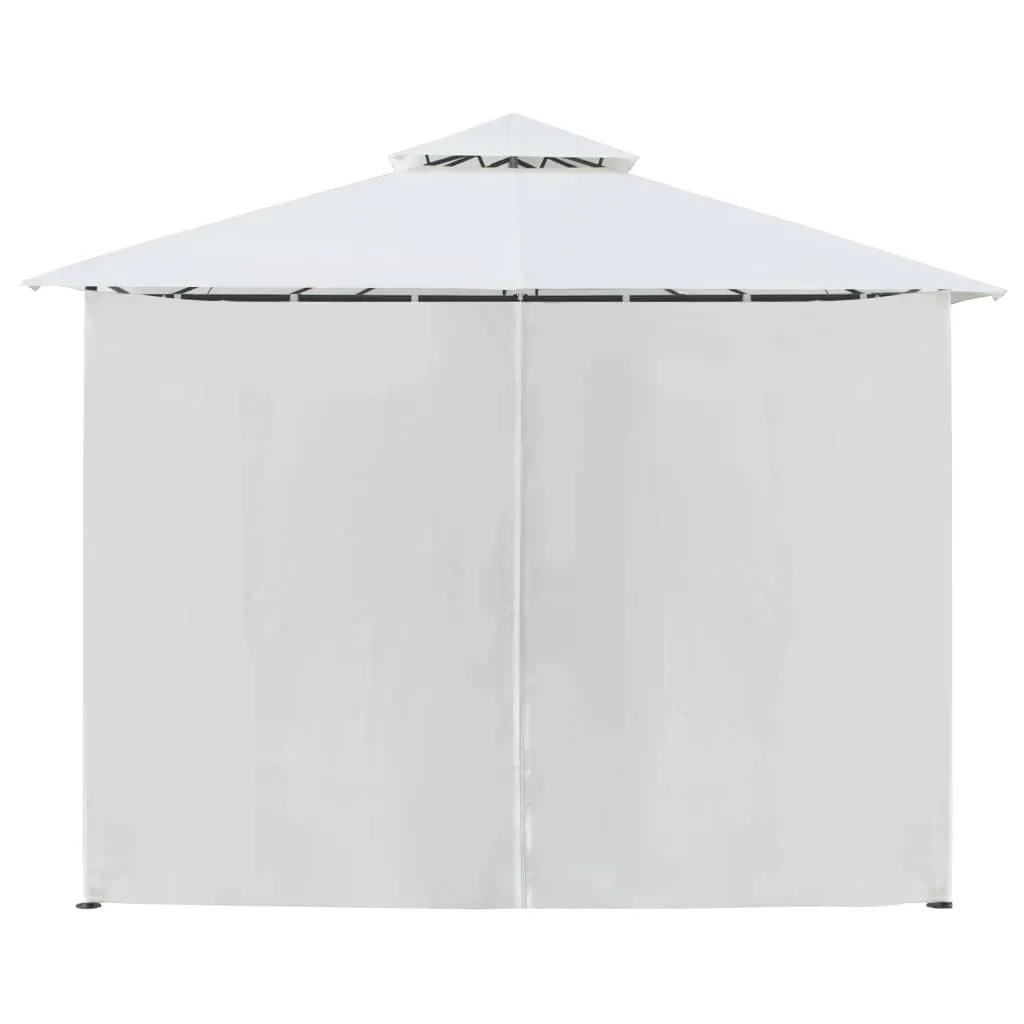 Gartenpavillon Weiß 600 x 298 x 270 cm mit Stahlrohrrahmen