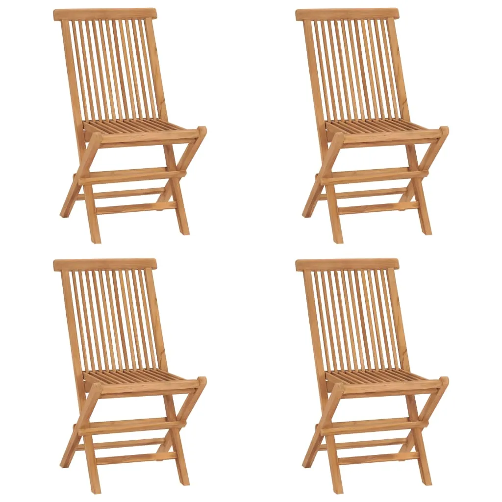 Klappstühle, 4 Stück, Massivholz Teakholz