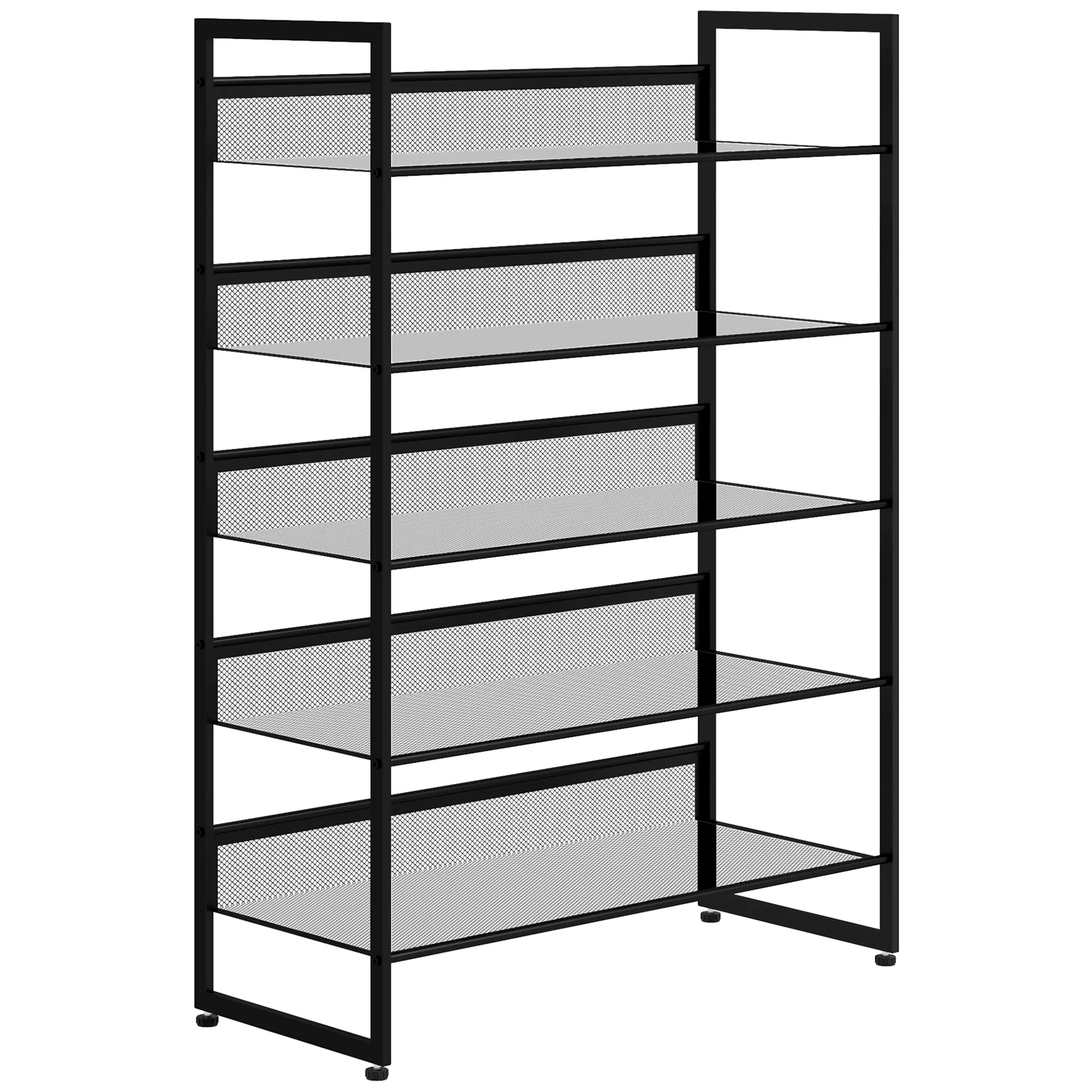 Schuhregal 72L x 30B x 102H cm in Schwarz für 15 Paar Schuhe