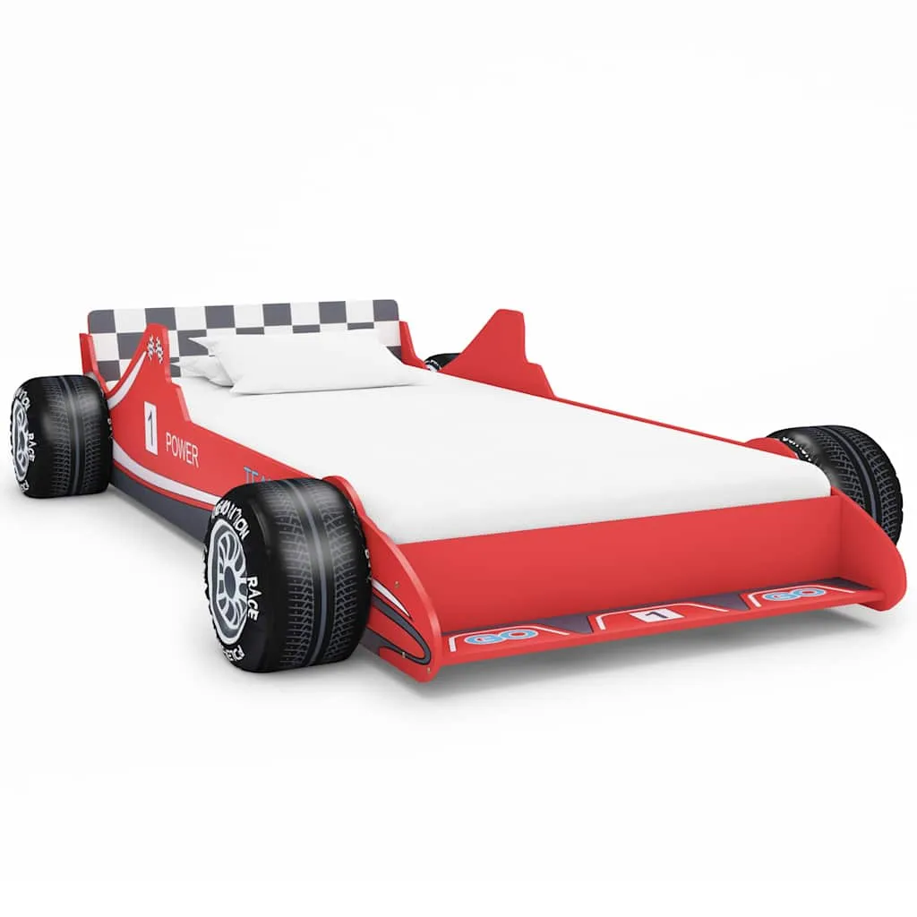 Rotes Kinderbett 90 x 200 cm im Rennwagen-Design