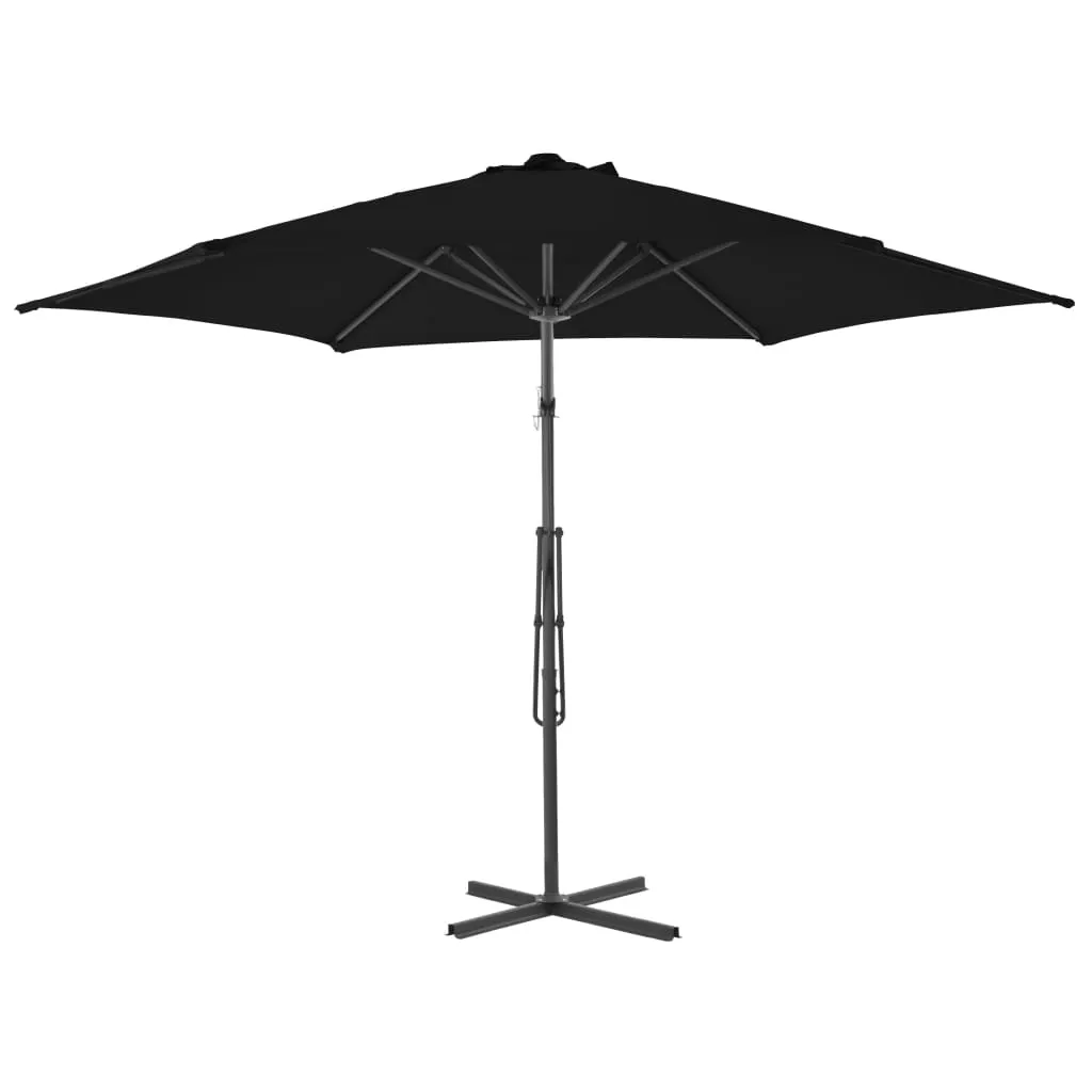 Eleganter Gartenschirm Schwarz 300x230 cm mit stabilem Stahlgestell