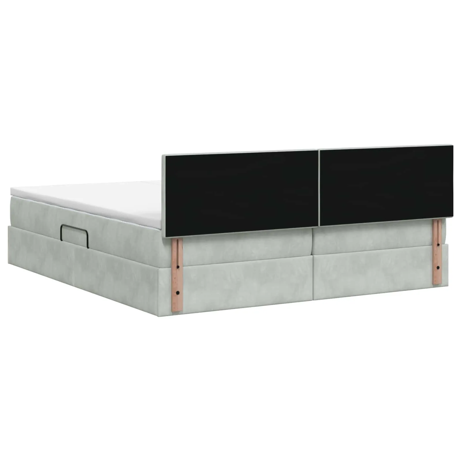 Staubett mit Matratze 180 x 204 x 88 cm Hellgrau