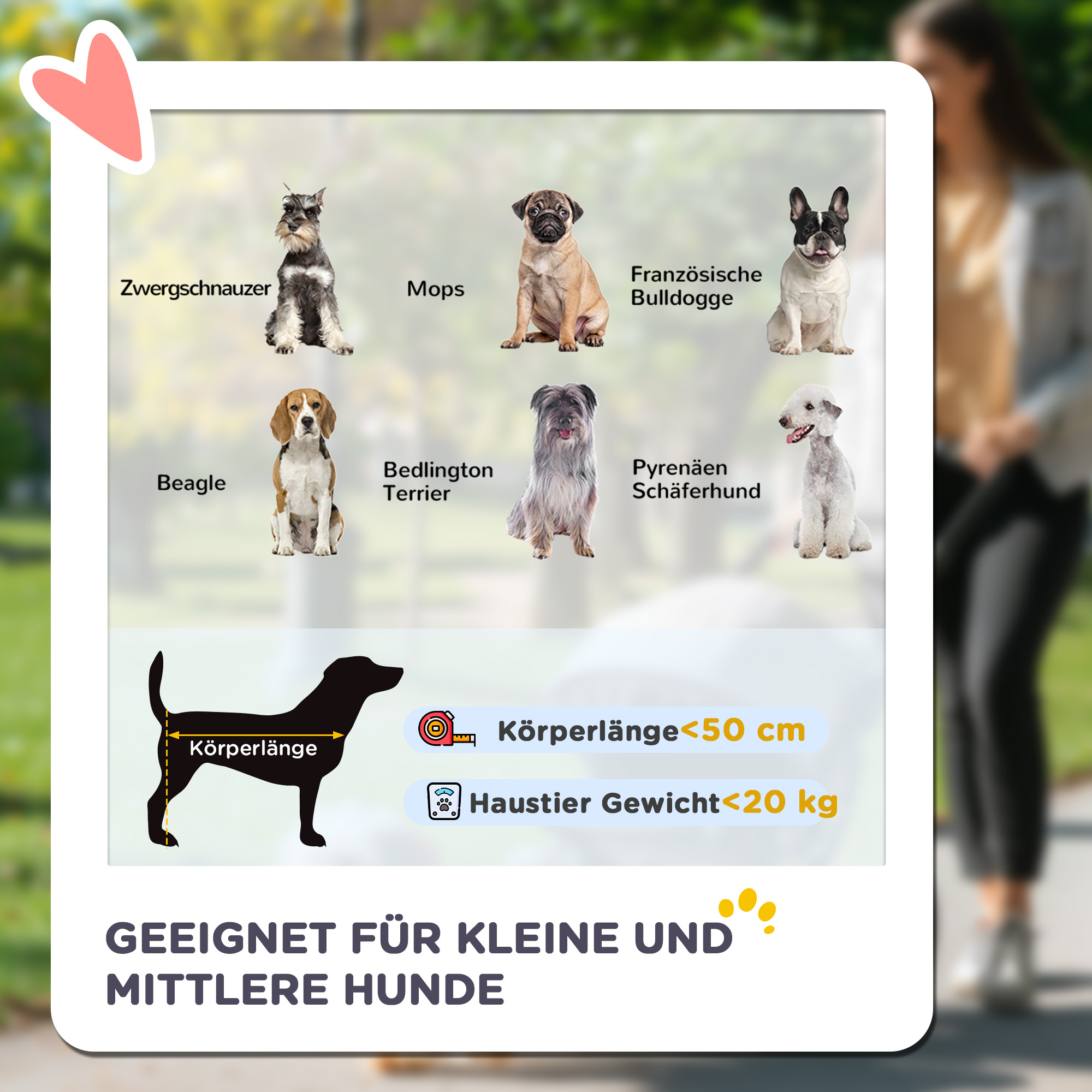 Hundewagen klappbar bis 20 kg mit 3 Taschen, Grau, 102x62x105 cm