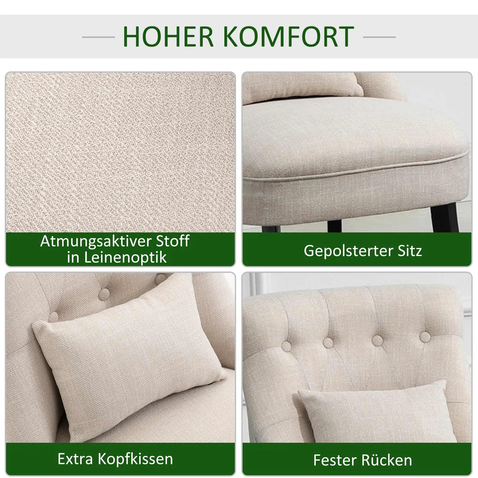 Eleganter Esszimmerstuhl 52,5x69x77 cm Cremeweiß