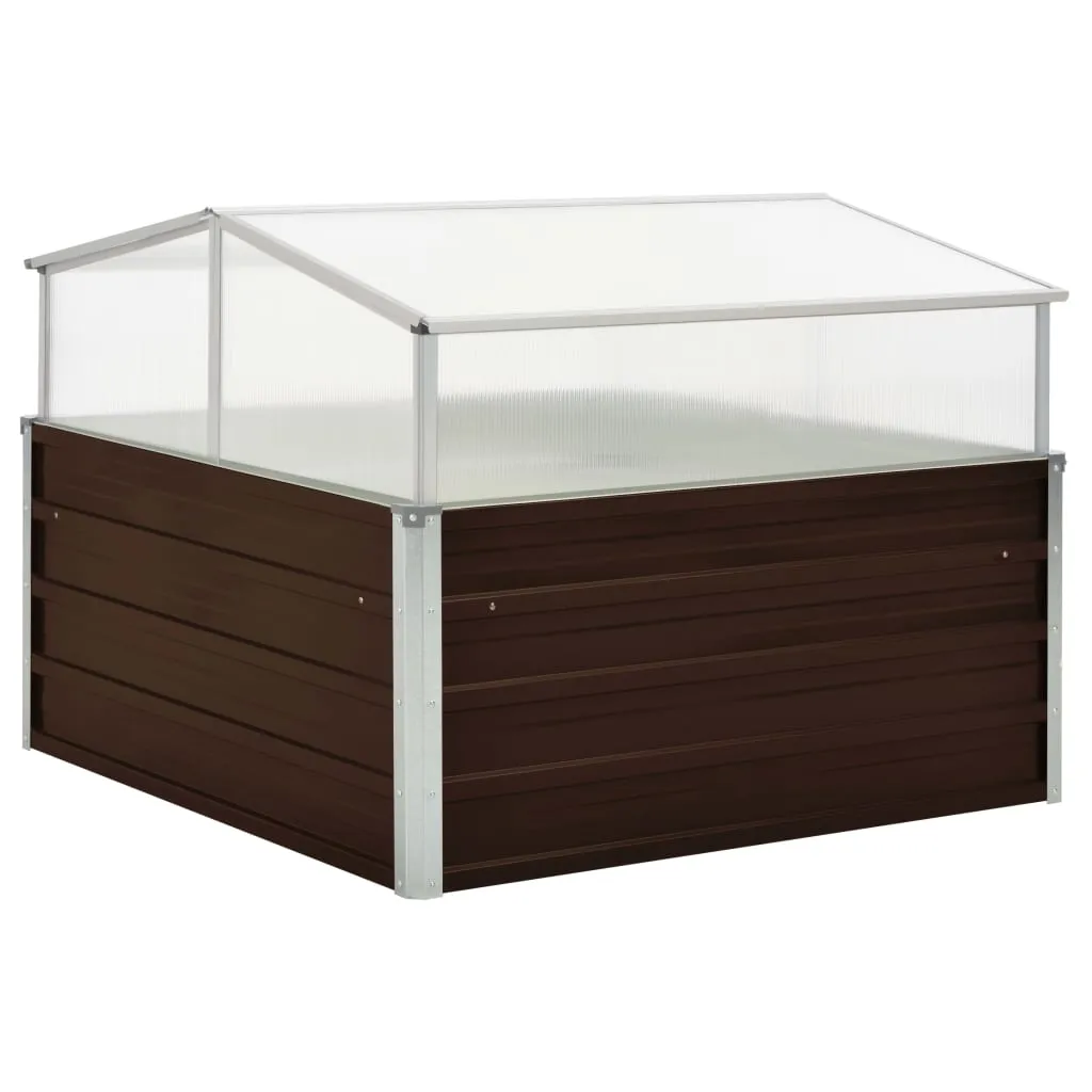 Gartenhaus Gewächshaus 100x100x85 cm Braun mit verzinktem Stahl
