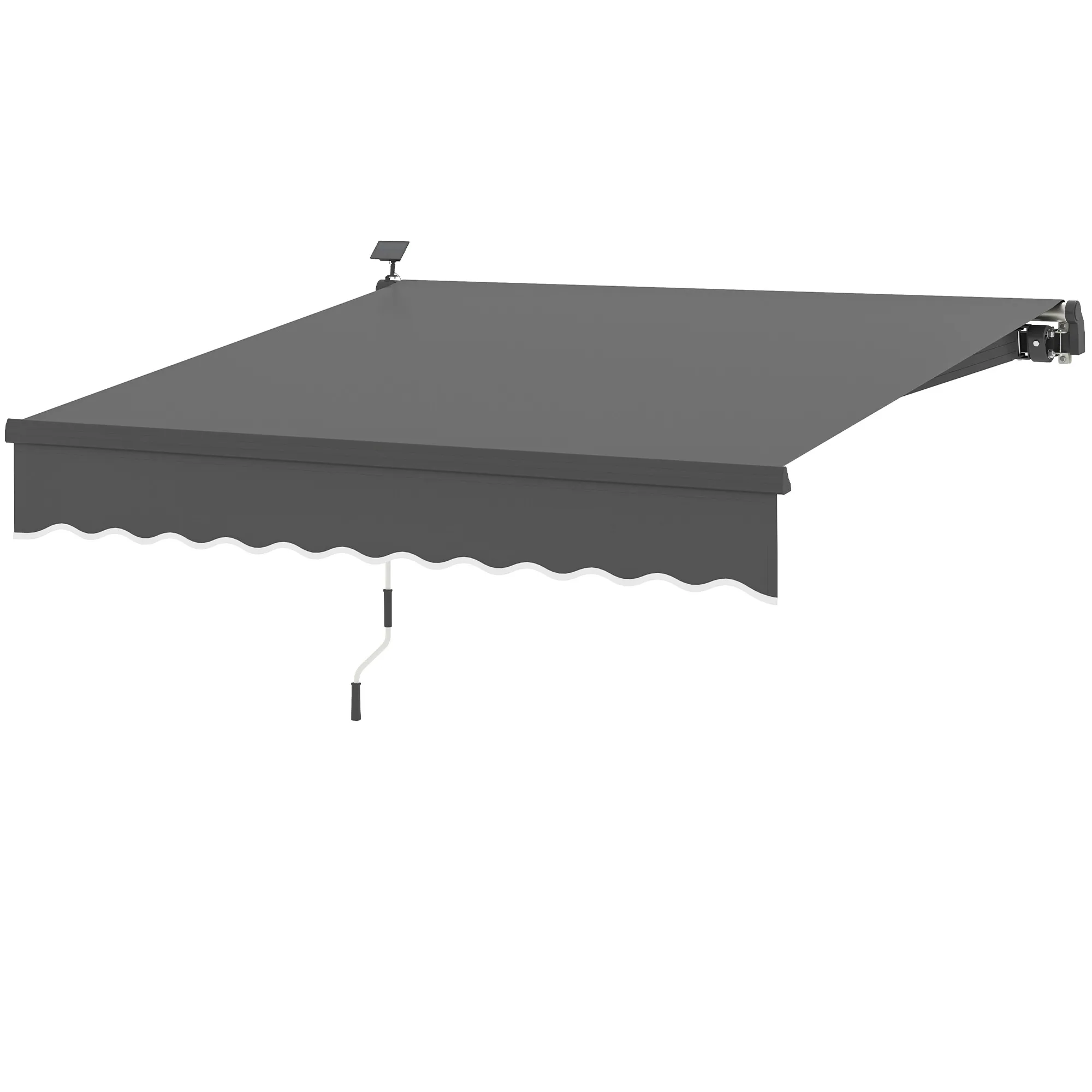 Freistehende Markise 295x250 cm in Grau mit LED-Lichtern