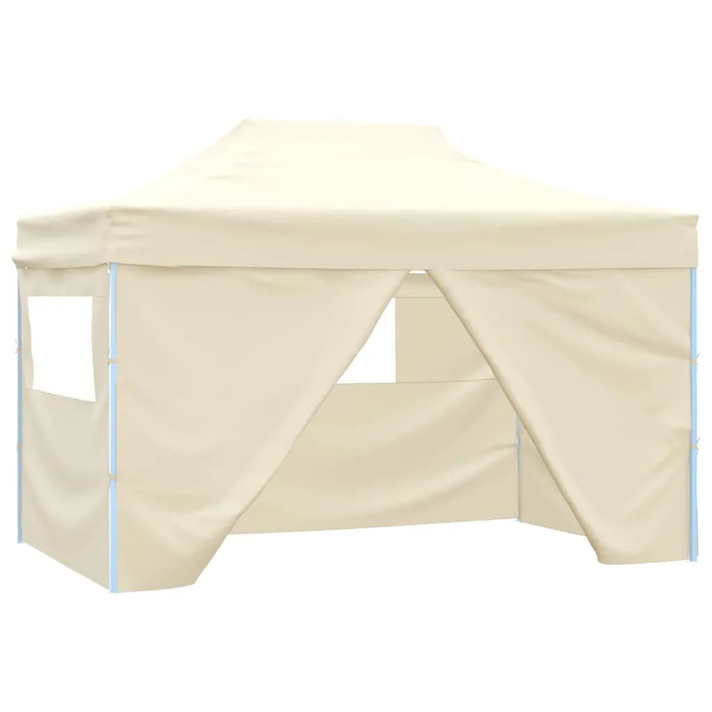 Faltbares Partyzelt 280x410x315 cm Creme mit UV- und Wasserbeständigem Dach